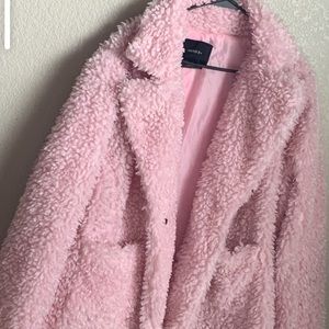 Forever 21 pretty pink fluffy teddy coat